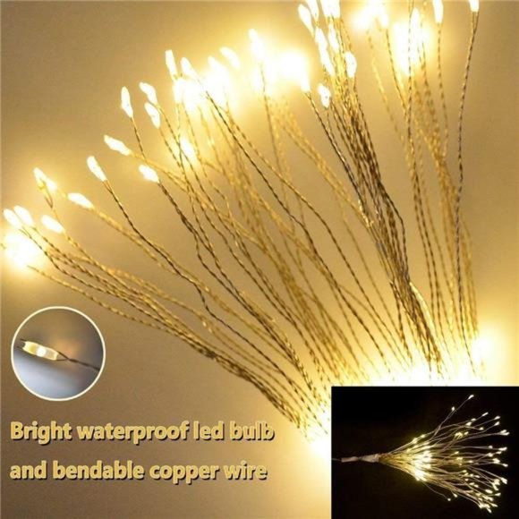4 Pack Firework Lights Led Copper Wire Starburst String Lights 8 Modes Battery - Picture 5 of 6